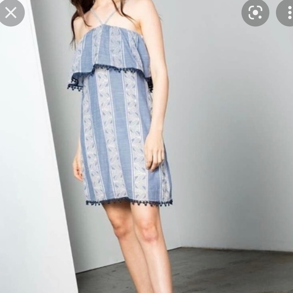 THML Blue Halter Pattern Dress